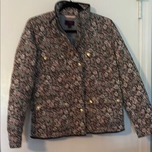 J. Crew Black and Gray Utility Jacket Quilted Design